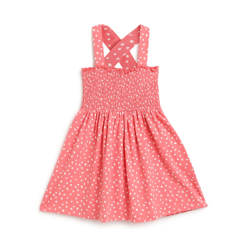 Girls Pink Striped Sleeveless Dress image number 0